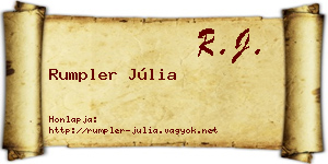 Rumpler Júlia névjegykártya